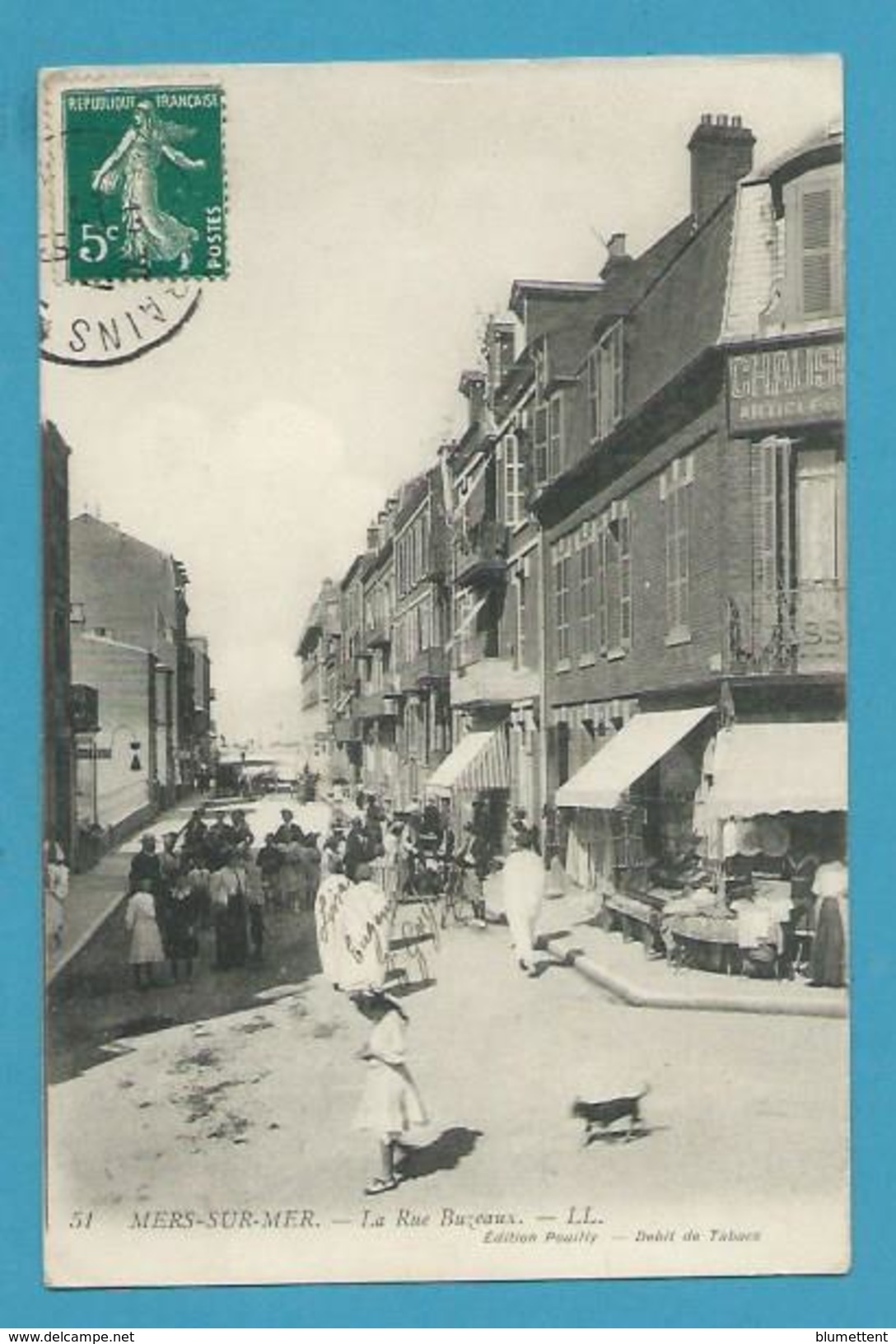 CPA51 -  Commerces Rue Buzeaux MERS SUR MER 80 - Mers Les Bains