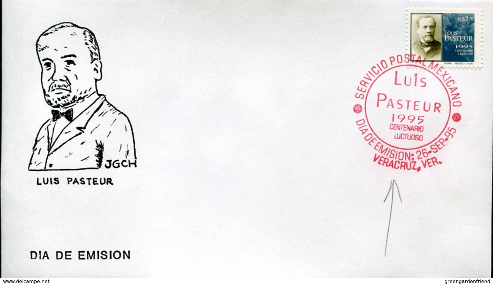 18071 Mexico,  Fdc  1995  Louis Pasteur,   Postmark Of VERACRUZ - Louis Pasteur