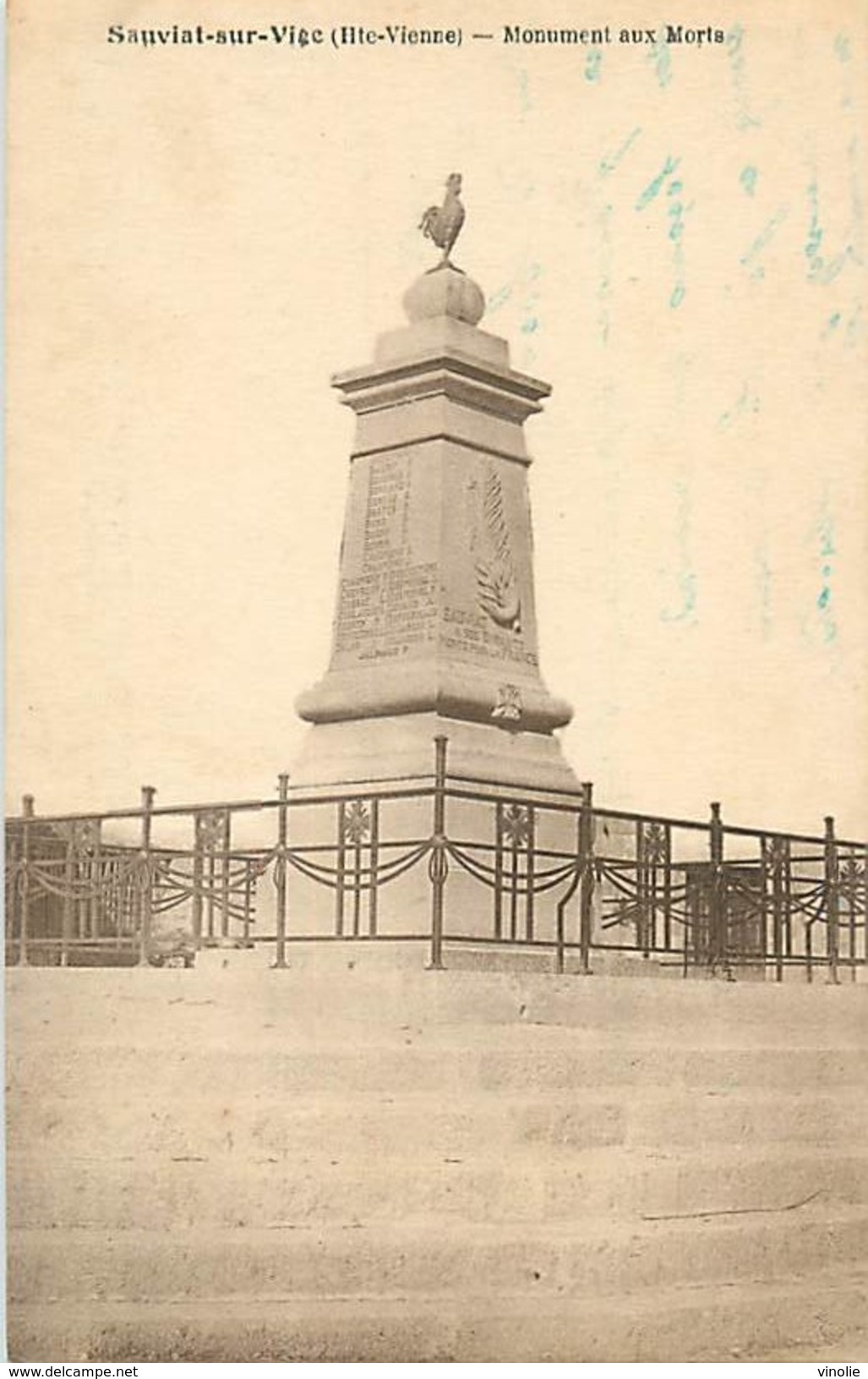 A-17-2387 : MONUMENT AUX MORTS DE LA GRANDE-GUERRE 1914-1918.  SAUVIAT-SUR-VIGE - Autres & Non Classés