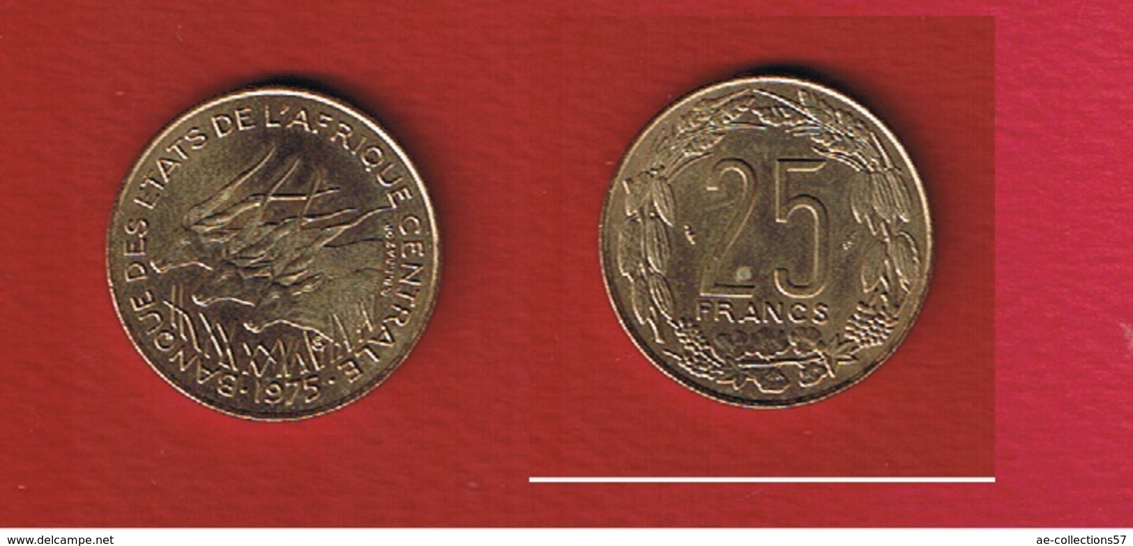 Afrique Centrale  --  25 Francs 1975  --  Km # 9  --  état  SUP - Congo (República 1960)