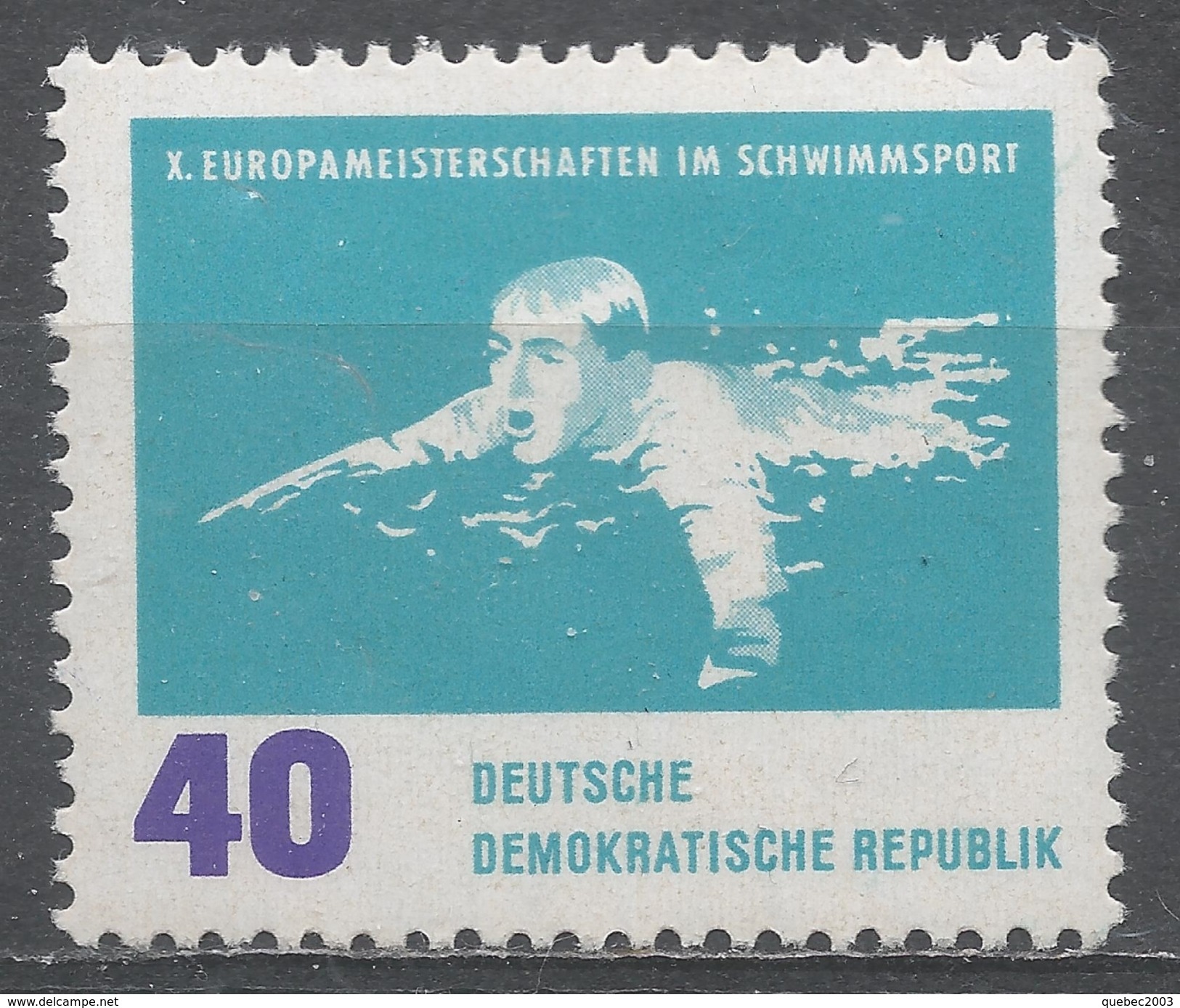 German Democratic Republic 1962. Scott #624 (MNH) Breast Stroke, Swimming - Nuevos