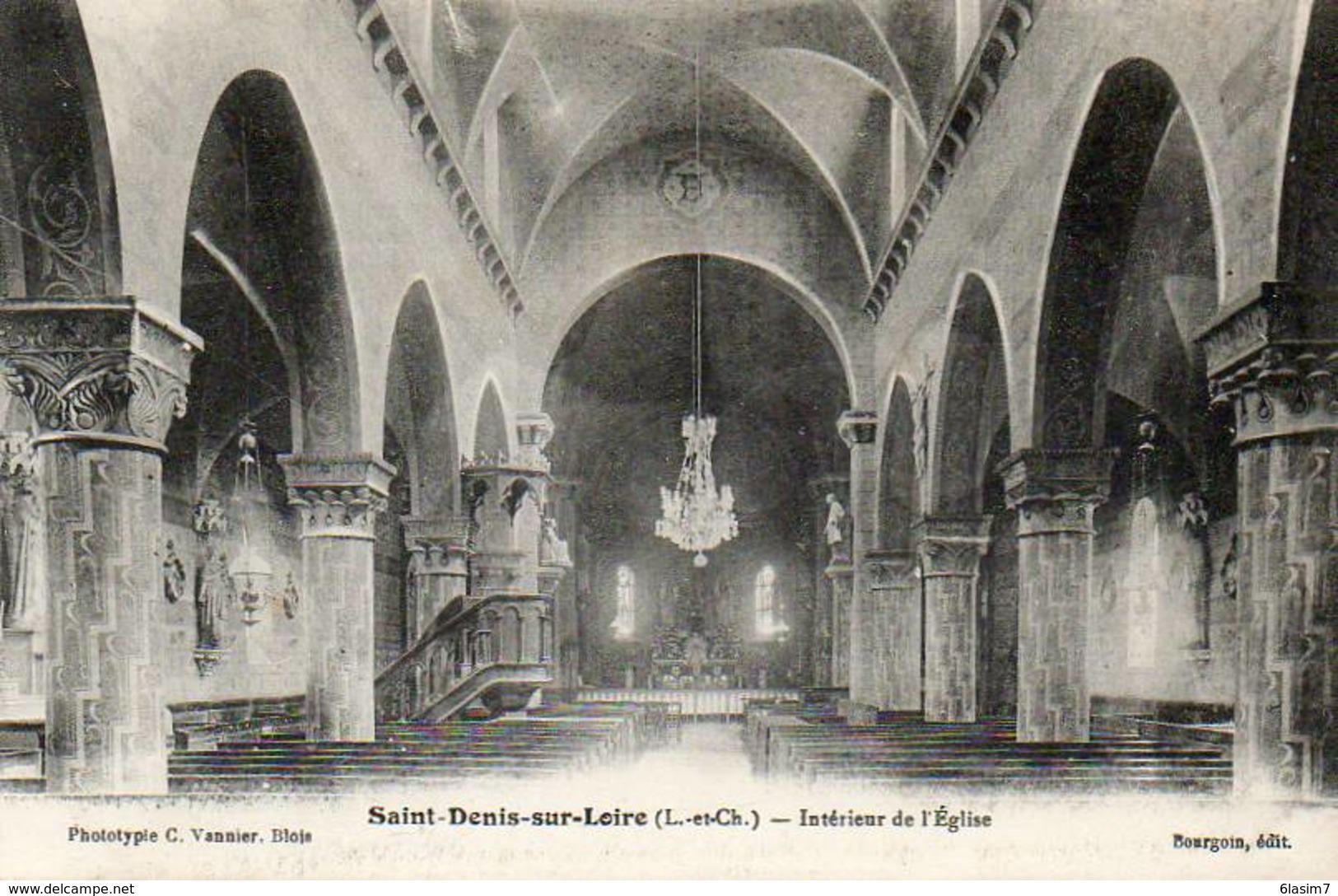 CPA - SAINT-DENIS-sur-LOIRE (41) - Aspect De L'intérieur De L'Eglise Au Début Du Siècle - Autres & Non Classés