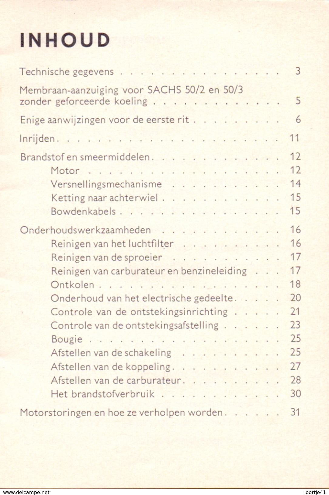 Instructieboekje Bromfiets Sachs 50/2 - Autres & Non Classés