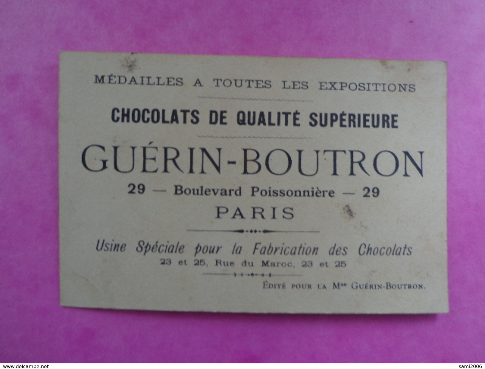 CHROMO CHOCOLAT GUERIN BOUTRON  LA VOITURE DE BOUCHER - Guérin-Boutron