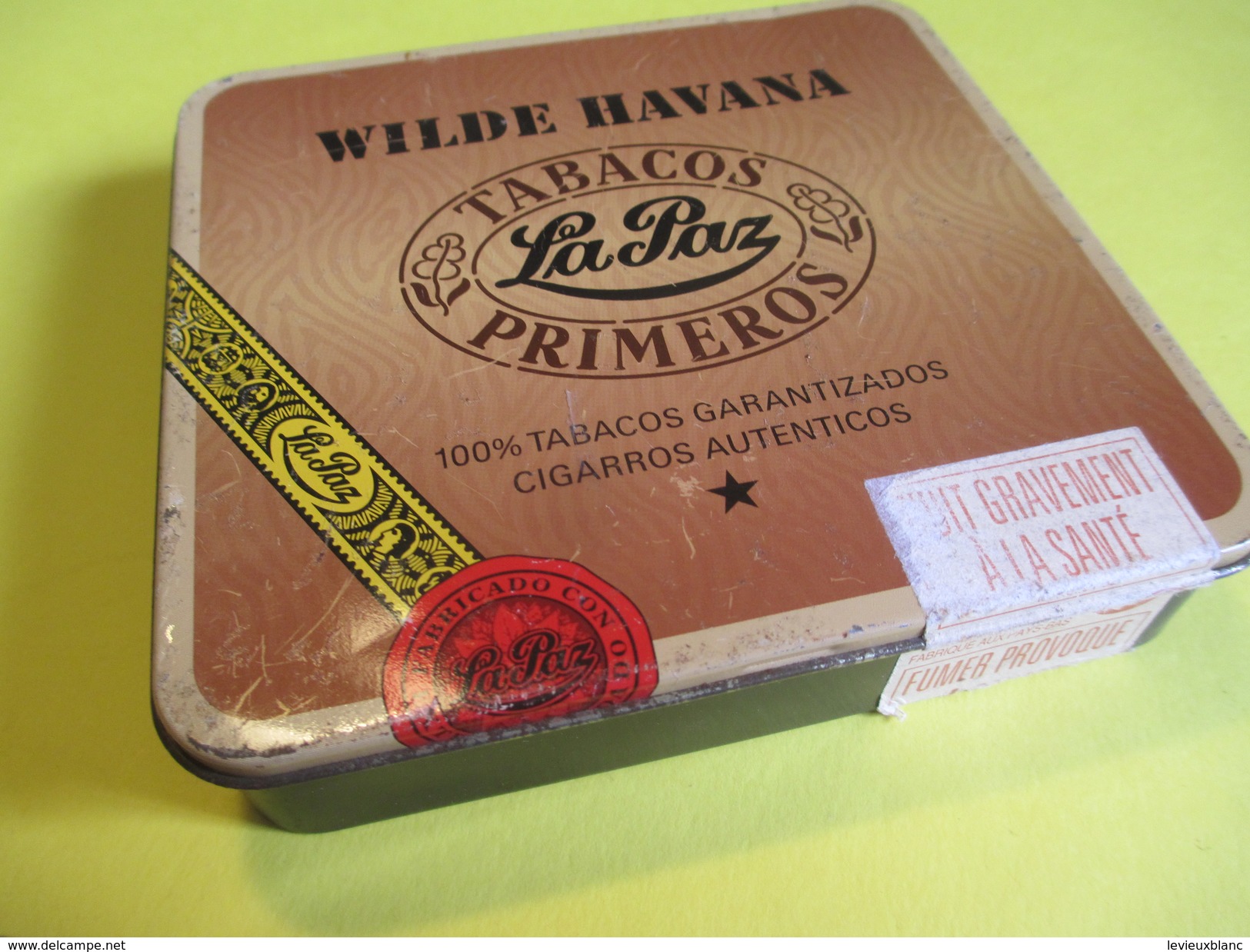 Boite En Fer Vide/Cigare/La PAZ/ Wilde Havana/ Pays Bas/Nuit Gravement à La Santé /Vers 1980-90     BFPP113 - Autres & Non Classés