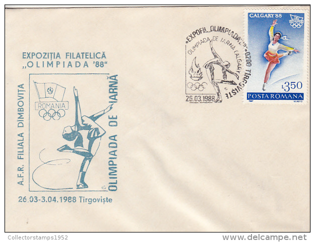 55499- FIGURE SKATING, CALGARY'88 WINTER OLYMPIC GAMES, SPECIAL COVER, 1988, ROMANIA - Winter 1988: Calgary