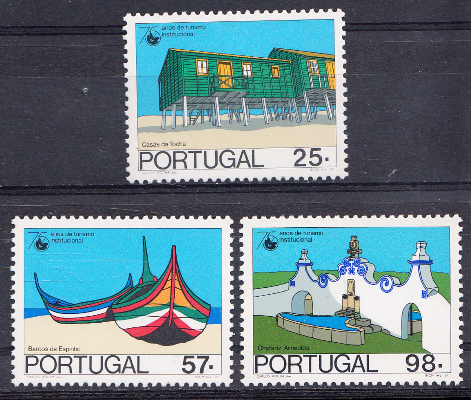 PORTUGAL 1987.75 ANOS DE TURISMO.AFINSA. Nº 1788/1790  NUEVO SIN CHARNELA .SES462GRANDE - Nuevos