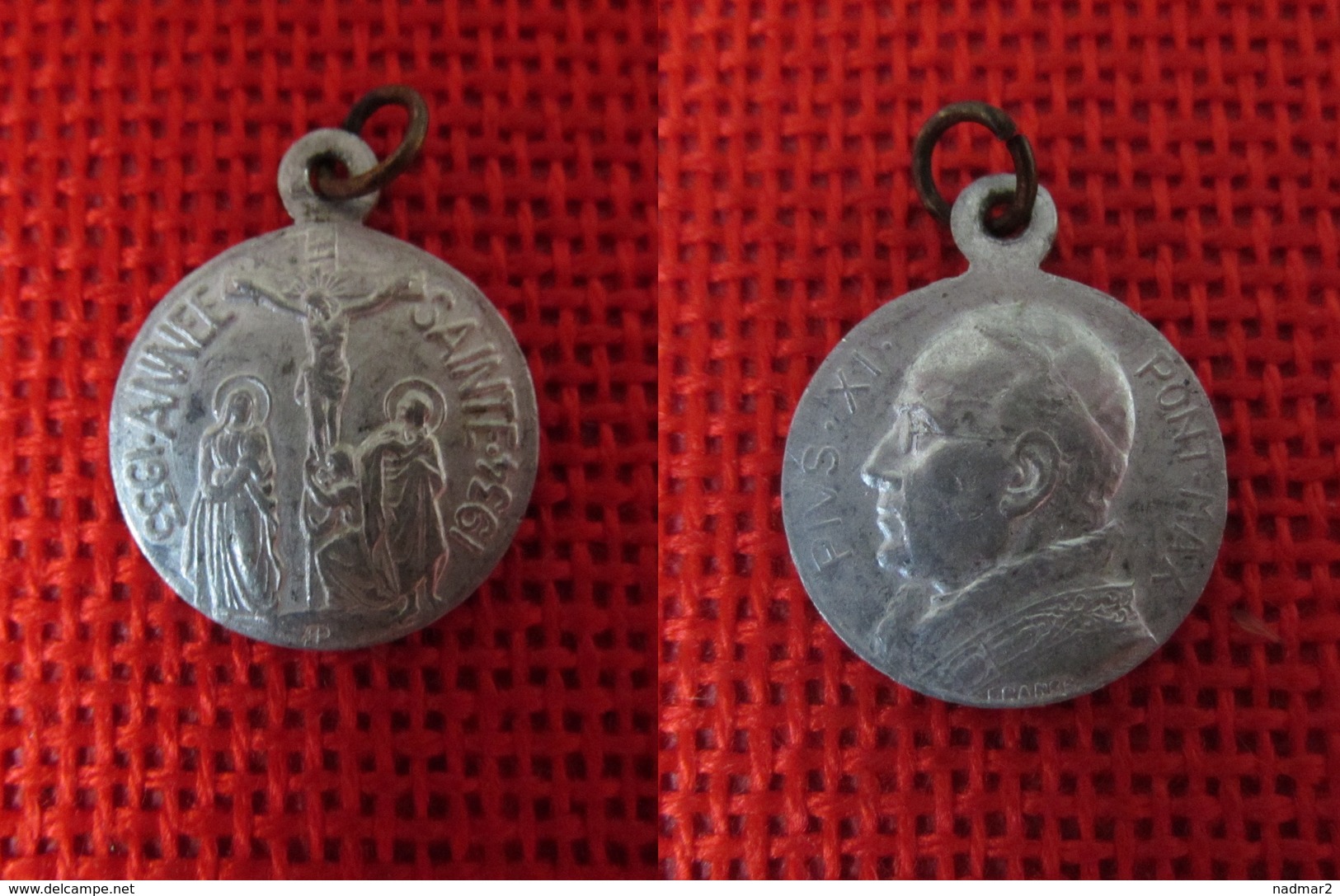 RARE Médaille Religieuse Ancienne Année Sainte 1933 1934 PIE XI TBE - Religion & Esotérisme