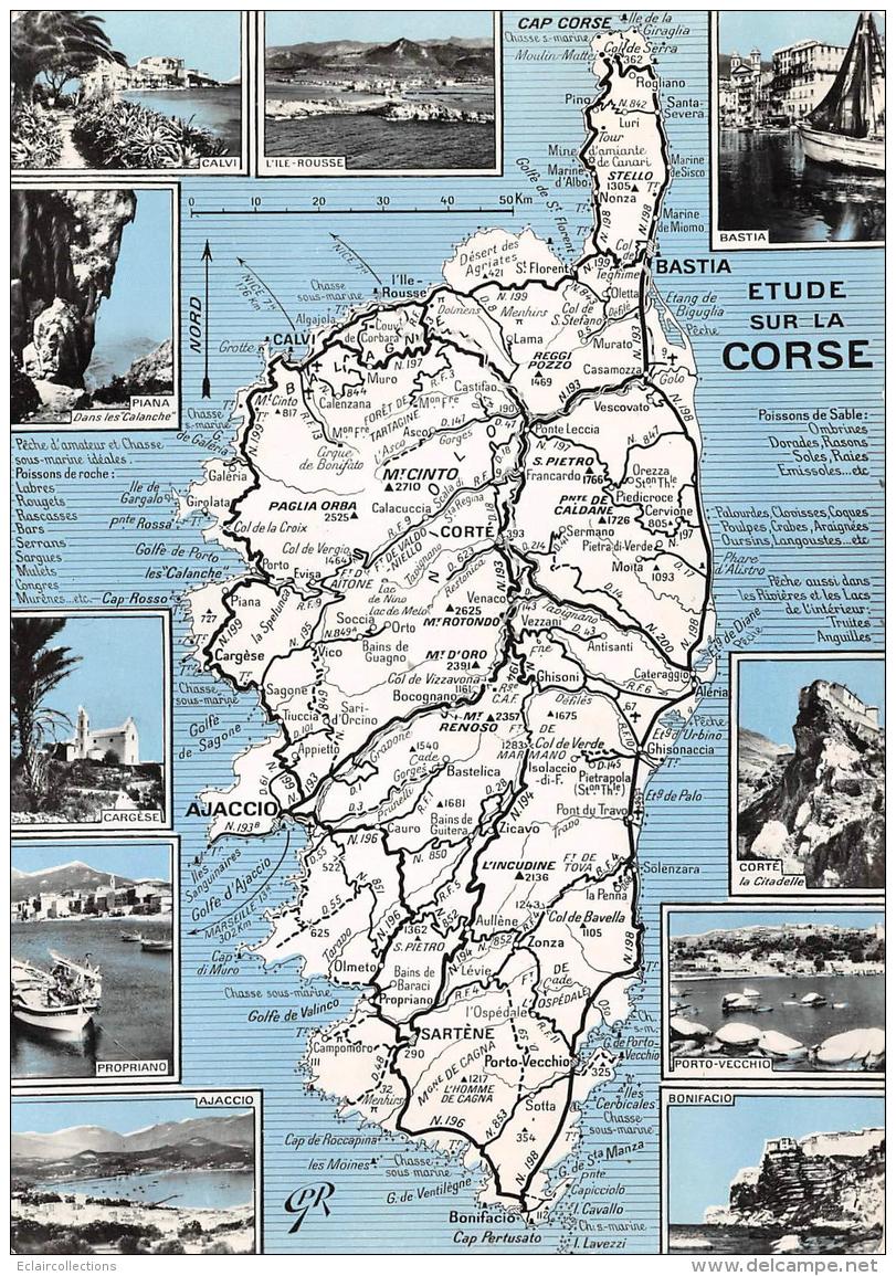 Corse     20               Carte Géographique     10x15      (voir Scan) - Sonstige & Ohne Zuordnung