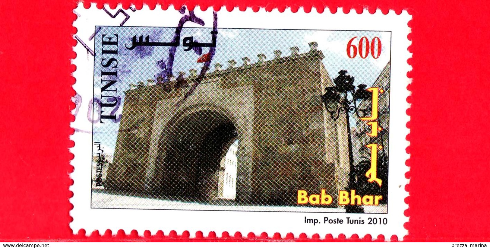 TUNISIA - Usato - 2010 - Monumenti Di Medina Di Tunisi - Bab Bhar - 600 - Tunisia (1956-...)