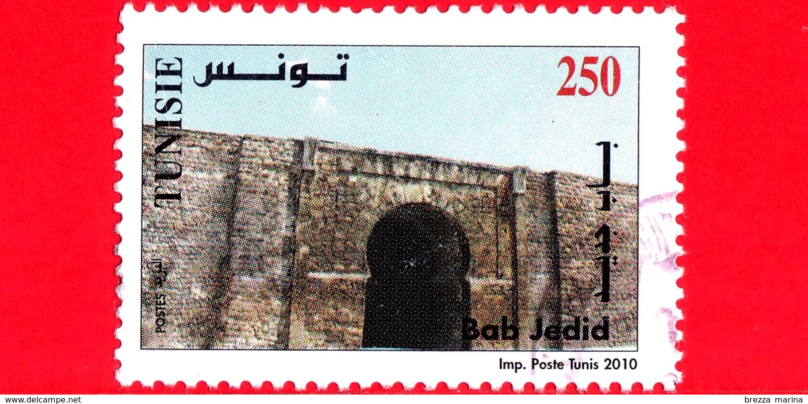 TUNISIA - Usato - 2010 - Monumenti Di Medina Di Tunisi - Bab Jedid - 250 - Tunisia (1956-...)