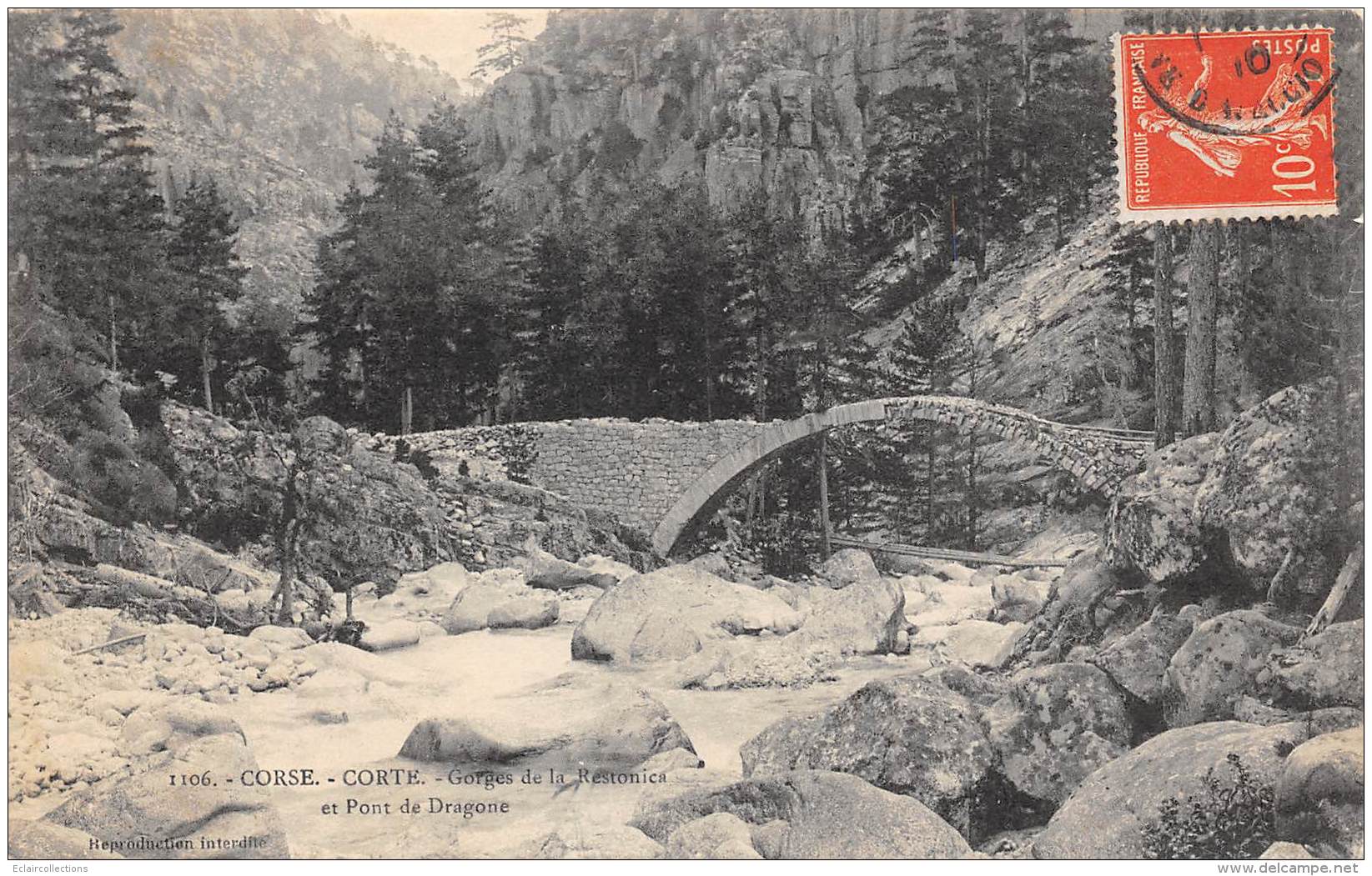 Corte       20       Gorges De La Restonica Et Pont De Dragone -    (voir Scan) - Corte