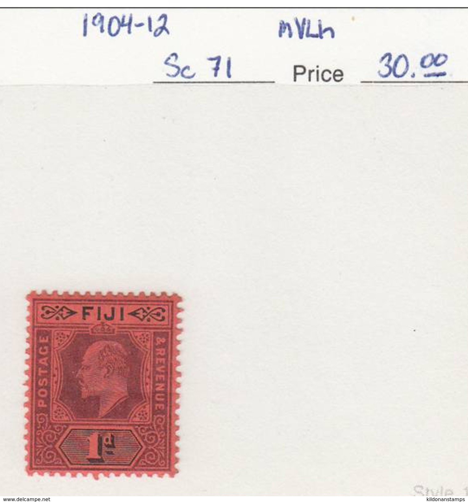 Fiji 1904-12 Mint Mounted, Sc# 71 - Fiji (...-1970)