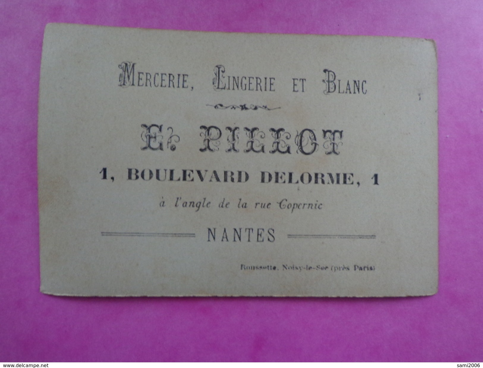 CHROMO MERCERIE LINGERIE ET BLANC E.PILLOT NANTES  LA MODE SOUS CHARLES X - Autres & Non Classés