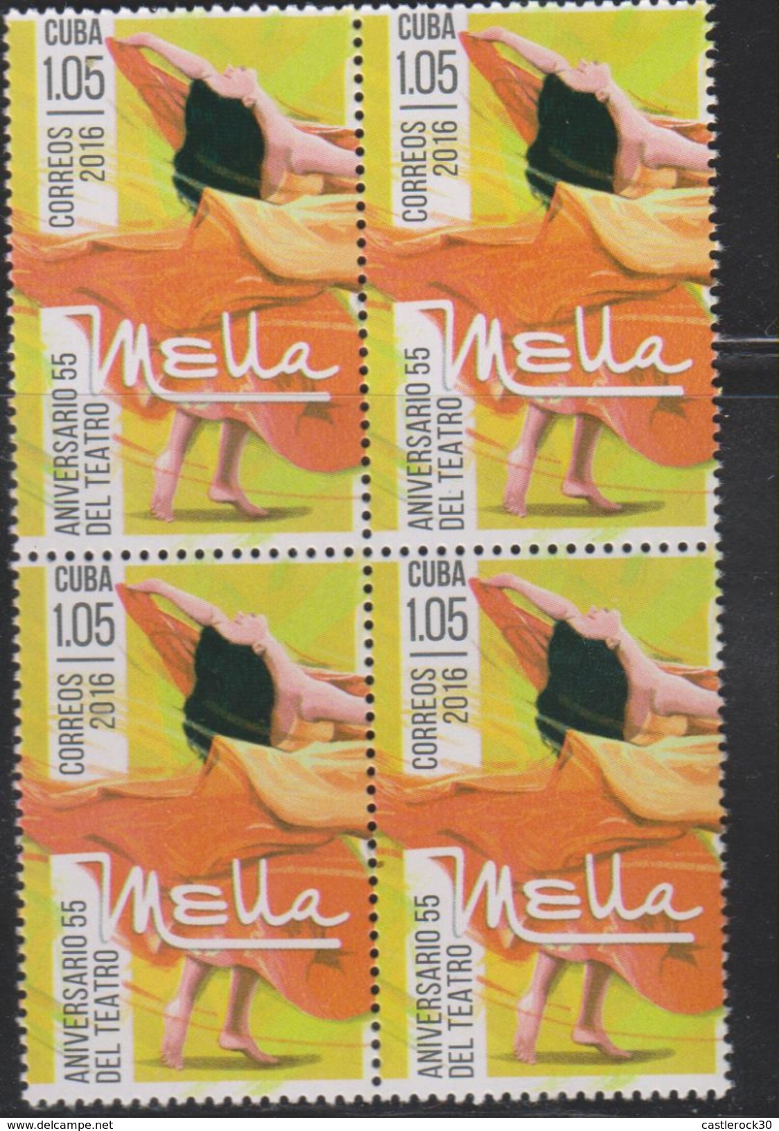 O) 2016 CUBA-CARIBE,CULTURAL INSTITUTION, ANNIVERSARY THEATER MELLA TRIBUTE TO THE REVOLUTIONARY JULIO ANTONIO MELLA, - Used Stamps