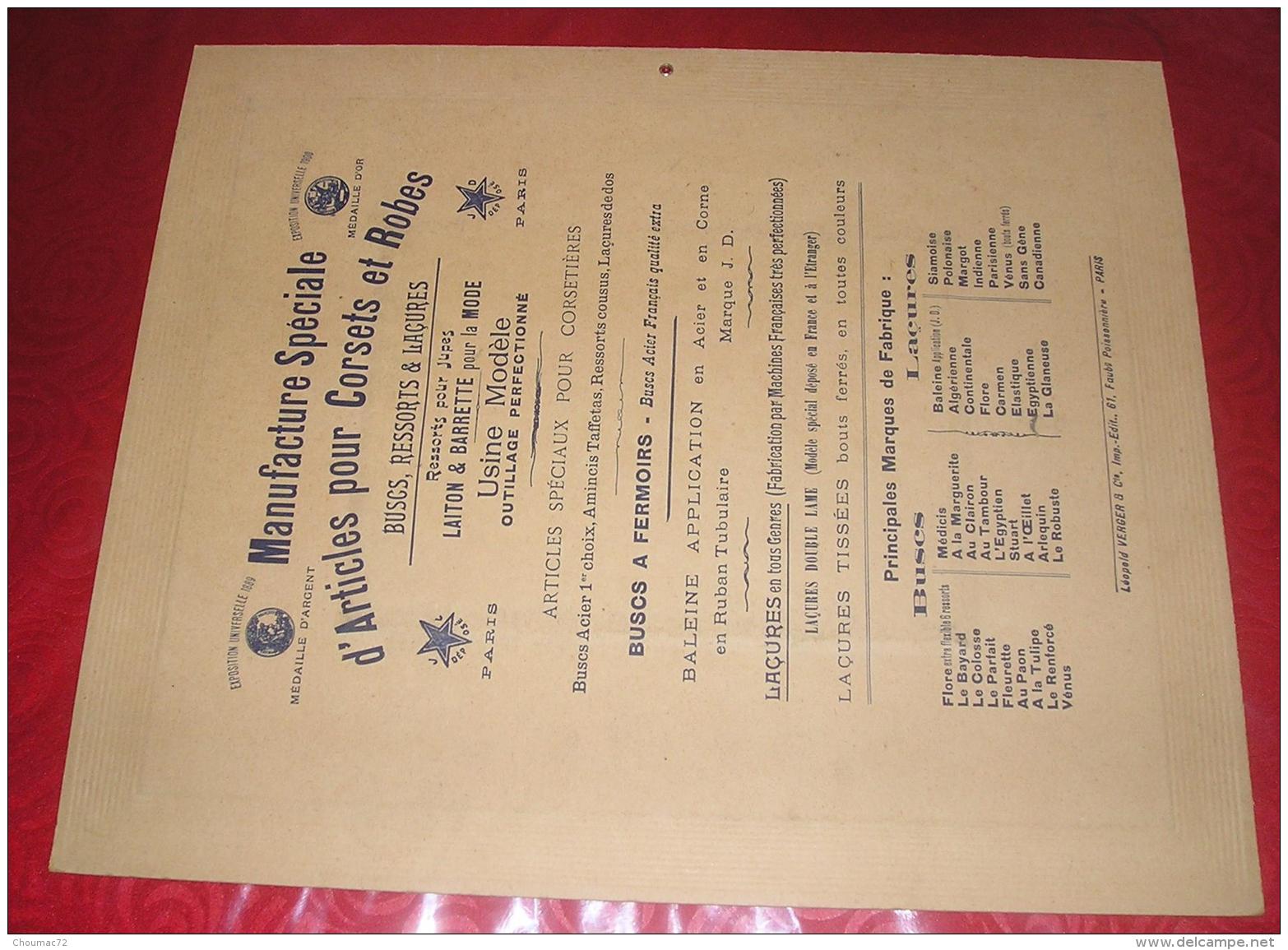 Calendriers 001, Grand Calendrier Publicitaire Année 1905, Format 44 X 36,5 Cm Publicité Léopold Verger Faubourg Poisson - Big : 1901-20