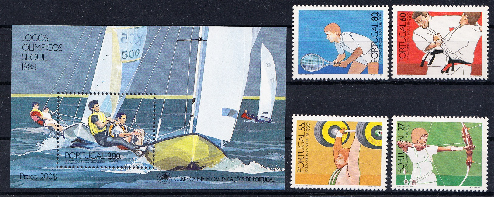 PORTUGAL 1988.JUEGOS OLIMPICOS DE SEUL.AFINSA. Nº 1854/57 + H.B.Nº 99 NUEVO SIN CHARNELA .SES463GRANDE - Sommer 1988: Seoul