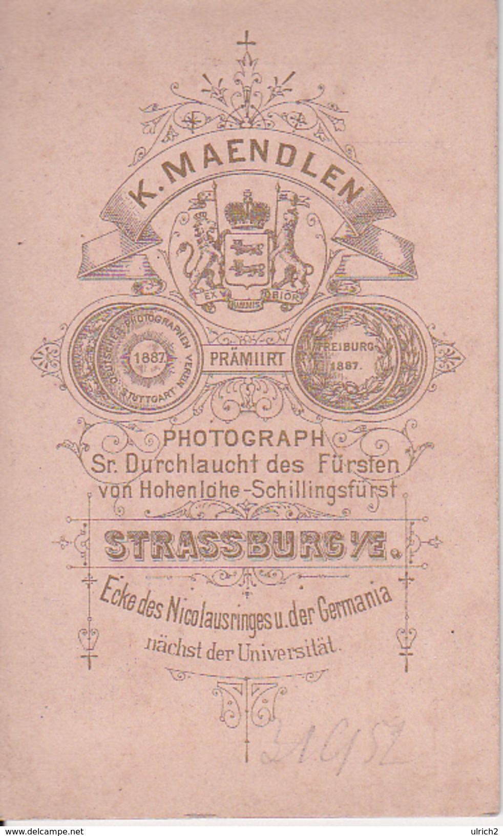 CDV Foto Deutscher Soldat - Atelier Maendlen, Strassburg, Elsass - Ca. 1900 - 9*6cm (27169) - Krieg, Militär