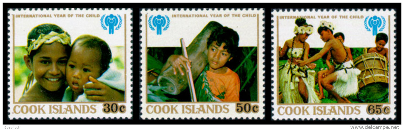 Cook Islands, 1979, International Year Of The Child, IYC, UNICEF, United Nations, MNH, Michel 618-620 - Cook