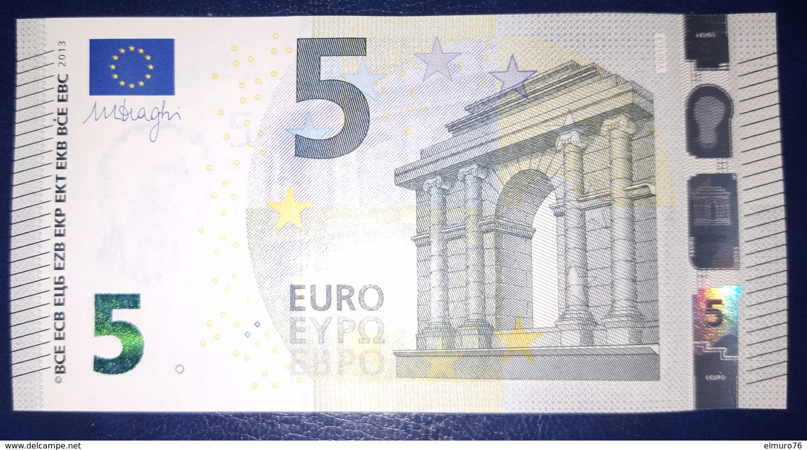 5 EURO Y001G3 DRAGHI GREECE SERIE YA Perfect UNC - 5 Euro