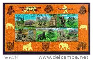 ZAMBIA   663 ; MINT NEVER HINGED MINI SHEET OF WILDLIFE & ANIMALS ;ENDENGERED SPECIES - Zambia (1965-...)