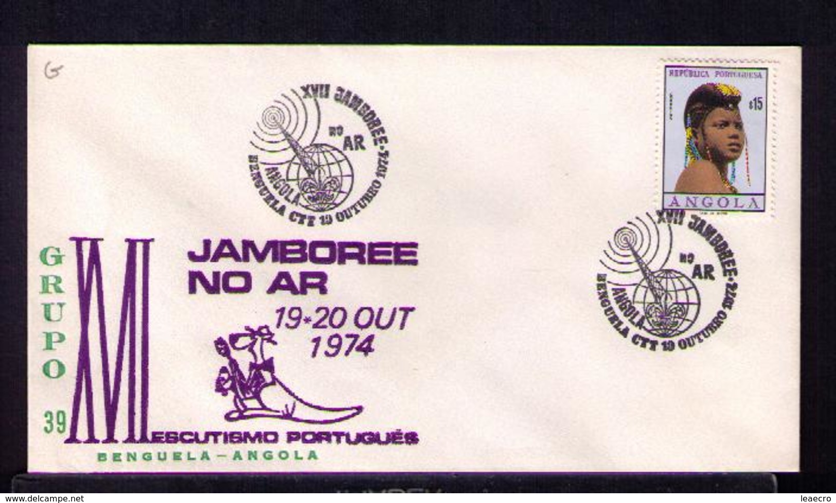 ANGOLA Benguela Cover Boyscouts GROUP39 Scouting Scoutisme JAMBOREE On AIR Radio 1974 Portugal Gc2744 - Lettres & Documents