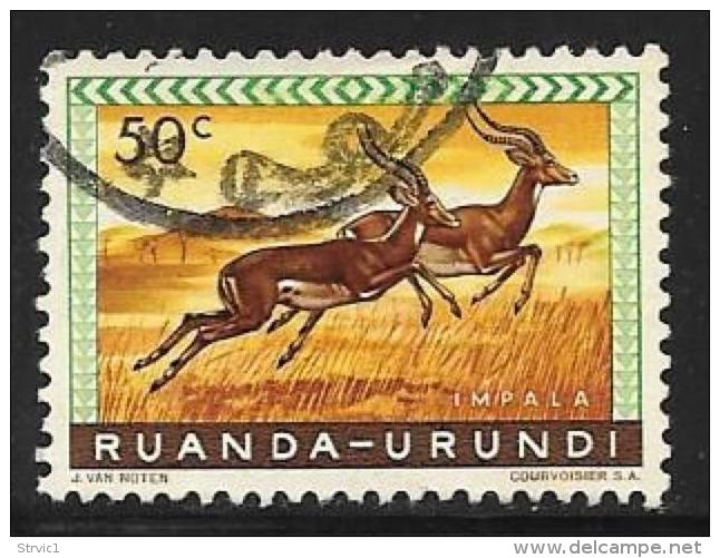 Ruanda-Urundi. Scott # 140 Used Animals, 1959 - Used Stamps