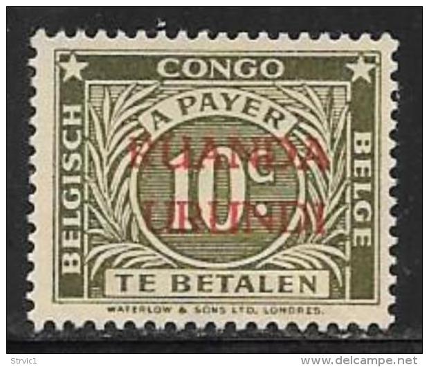 Ruanda-Urundi. Scott # J8 Unused No Gum Postage Due, 1943 - Unused Stamps