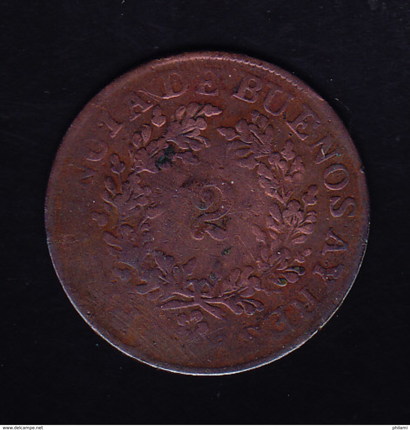 ARGENTINE BUENOS  AiRES KM 9, VF,  2r, 1854  (M34) - Argentine