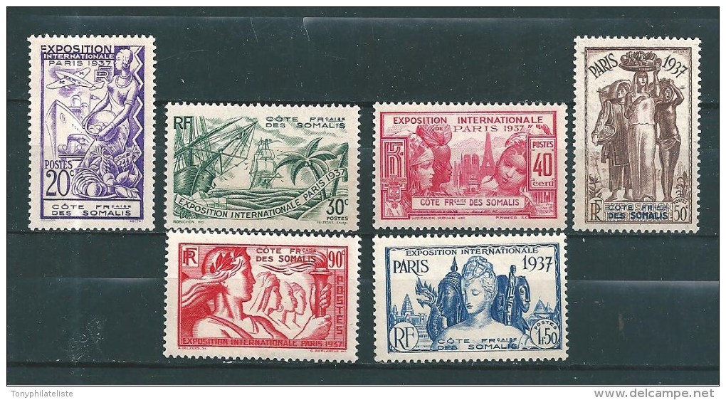 Timbres Des Cote De Somalis   De 1937  N°141 A 146  Neufs  * - Unused Stamps