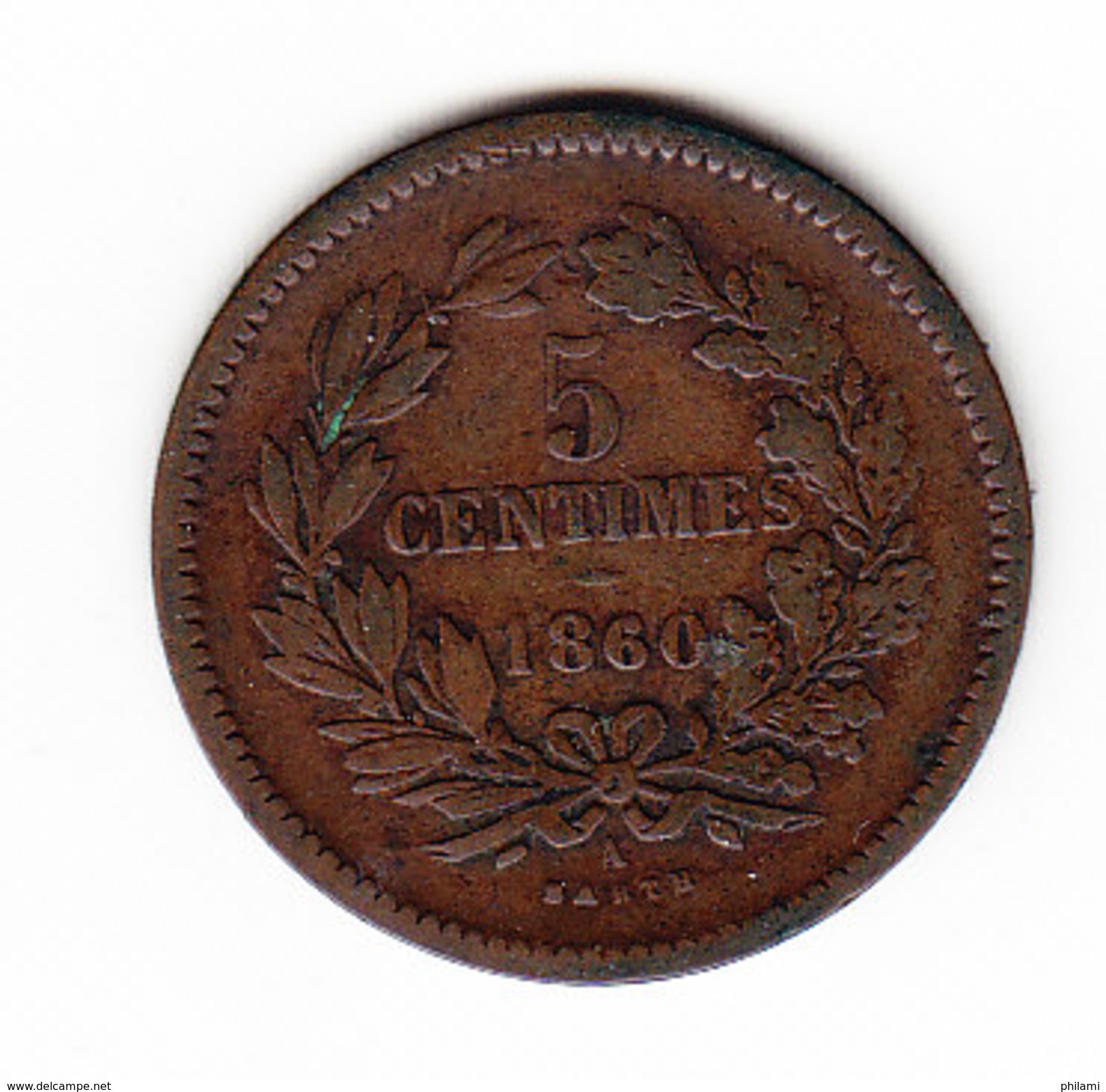 LUXEMBOURG KM 22.2, UNC, 5c,  1860A.  (APV10) - Luxembourg