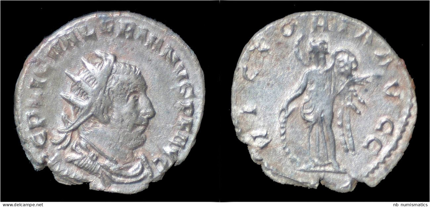 Valerian I AR Antoninianus Victory Standing Left - L'Anarchie Militaire (235 à 284)