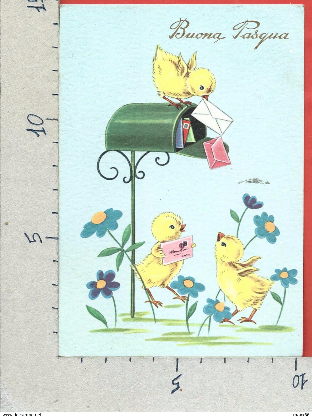 CARTOLINA VG ITALIA - BUONA PASQUA - Cassetta Per Le Lettere - Pulcini - CECAMI - 10 X 15 - ANN. 1966 - Pasqua