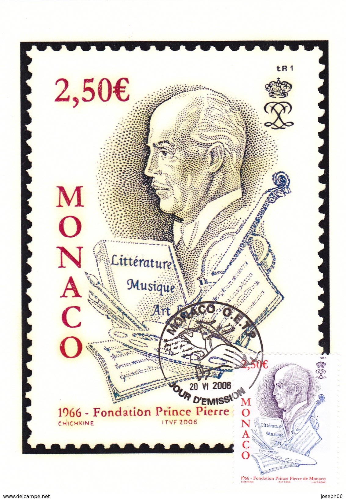 MONACO    2006  Carte Postale  Y.T. N°  Prince  Pierre  Oblitéré - Used Stamps