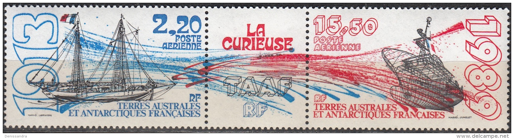 TAAF 1989 Michel 252 - 253 Neuf ** Cote (2005) 9.00 € Navire La Curieuse - Neufs