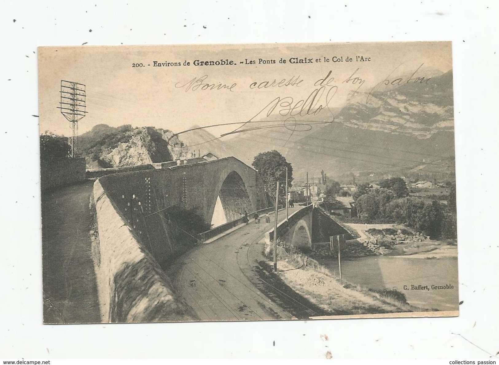 Cp , 38 , Les Ponts De CLAIX Et Le Col De L'ARC , Antenne , Animée , écrite , Environs De GRENOBLE - Claix