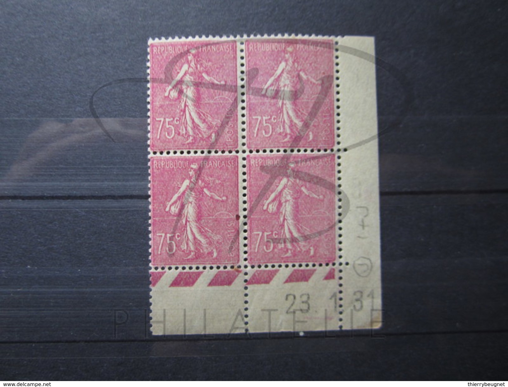 BEAUX TIMBRES DE FRANCE N° 202 EN BLOC DE 4 COIN DATE , X !!! - ....-1929