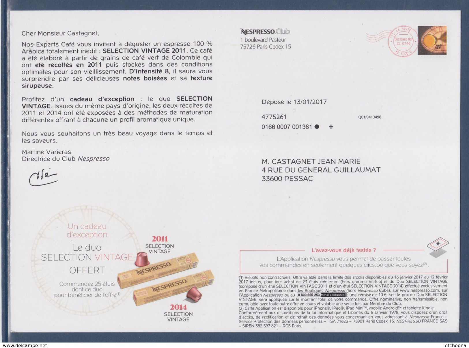 = Nespresso  Destinéo MD7 CI0746  62 SCCE - G Déposé Le 13.01.2017 - Private Stationery