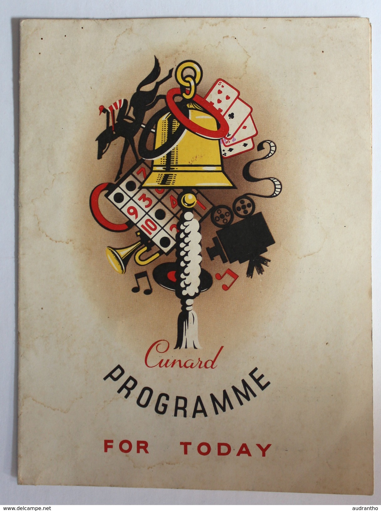 Programme Paquebot RMS IVERNIA Cunard Stream Ship 8 Juillet 1958 - Altri & Non Classificati