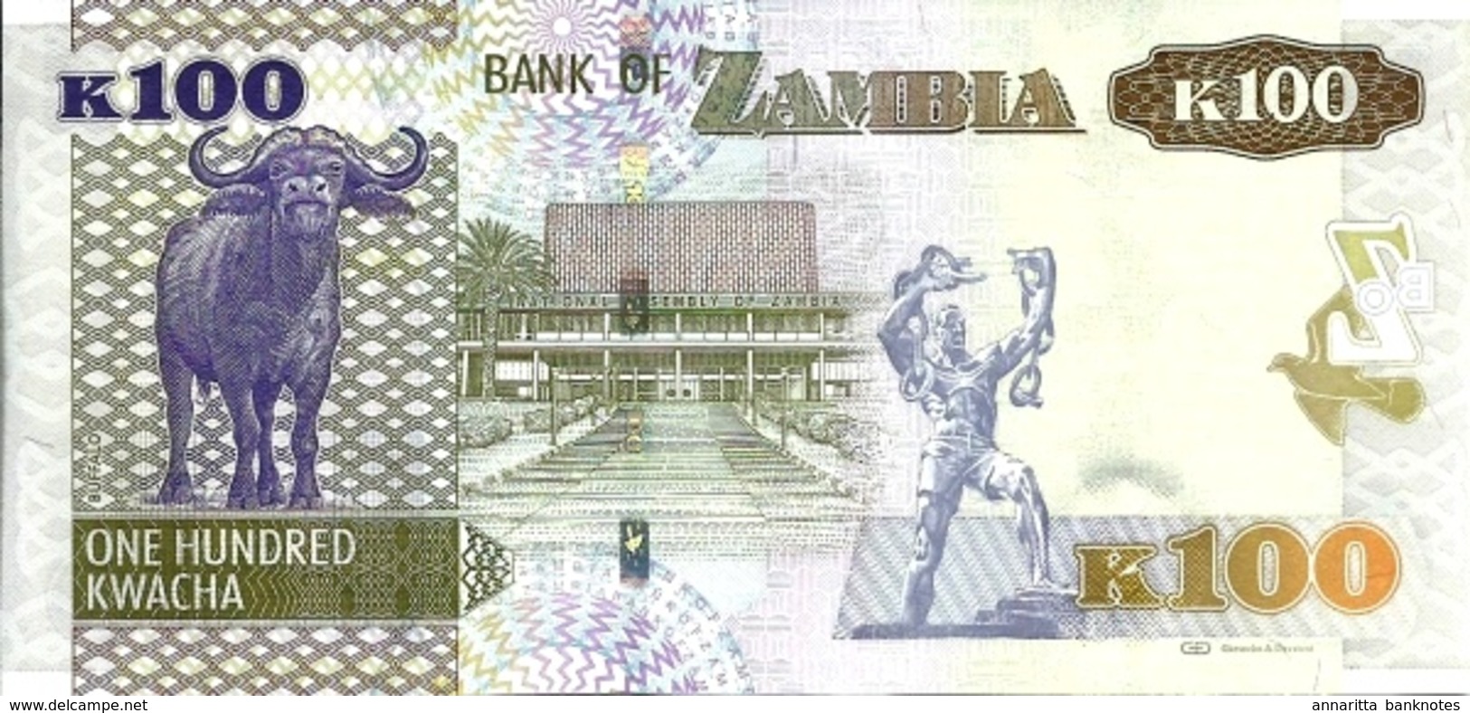 ZAMBIA 100 KWACHA 2014 P-54c UNC [ZM157c] - Zambia