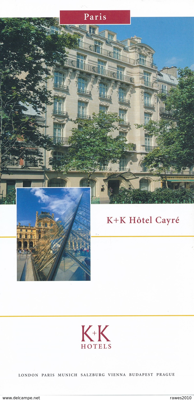 Frankreich Paris 2007 K+K Hotel Cayre Faltblatt 4 Seiten - France