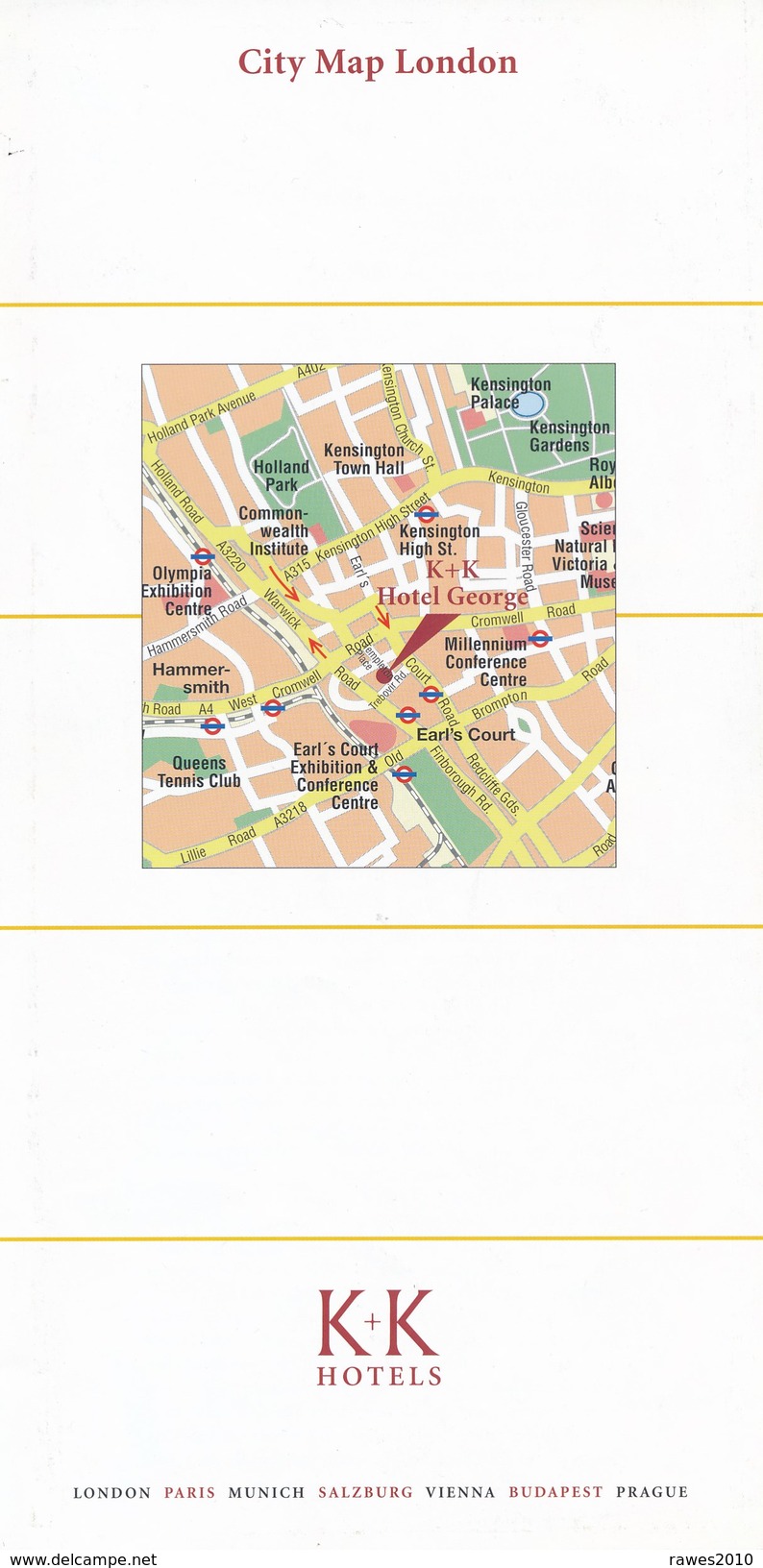 Grossbritannien London 2007 K+K Hotels City Map Faltblatt 4 Seiten - Gran Bretaña