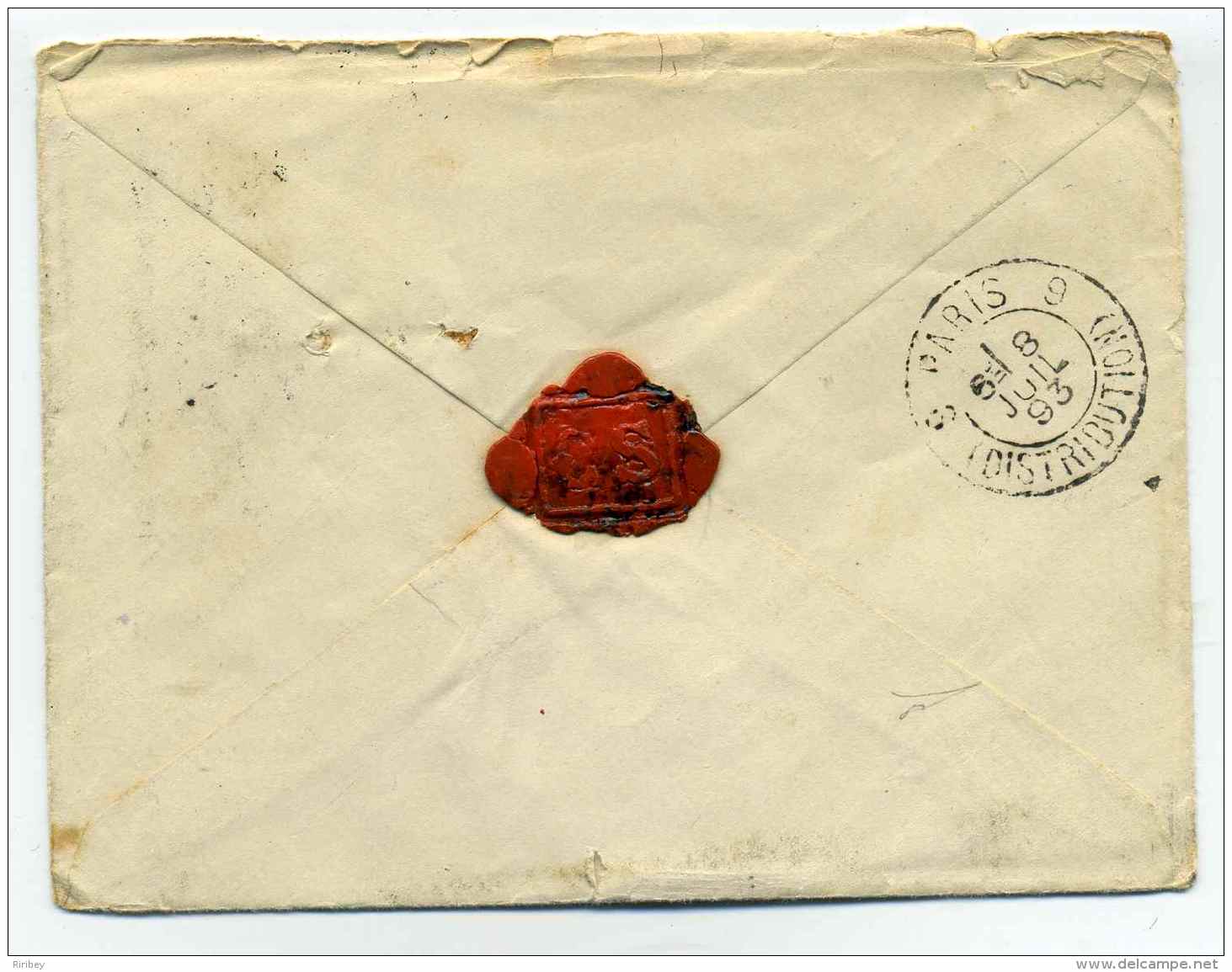 RUSSIE /  Lettre De ORATOVO Pour PARIS /  Timbre YT N# 40 Et 43 / 1893 - Briefe U. Dokumente