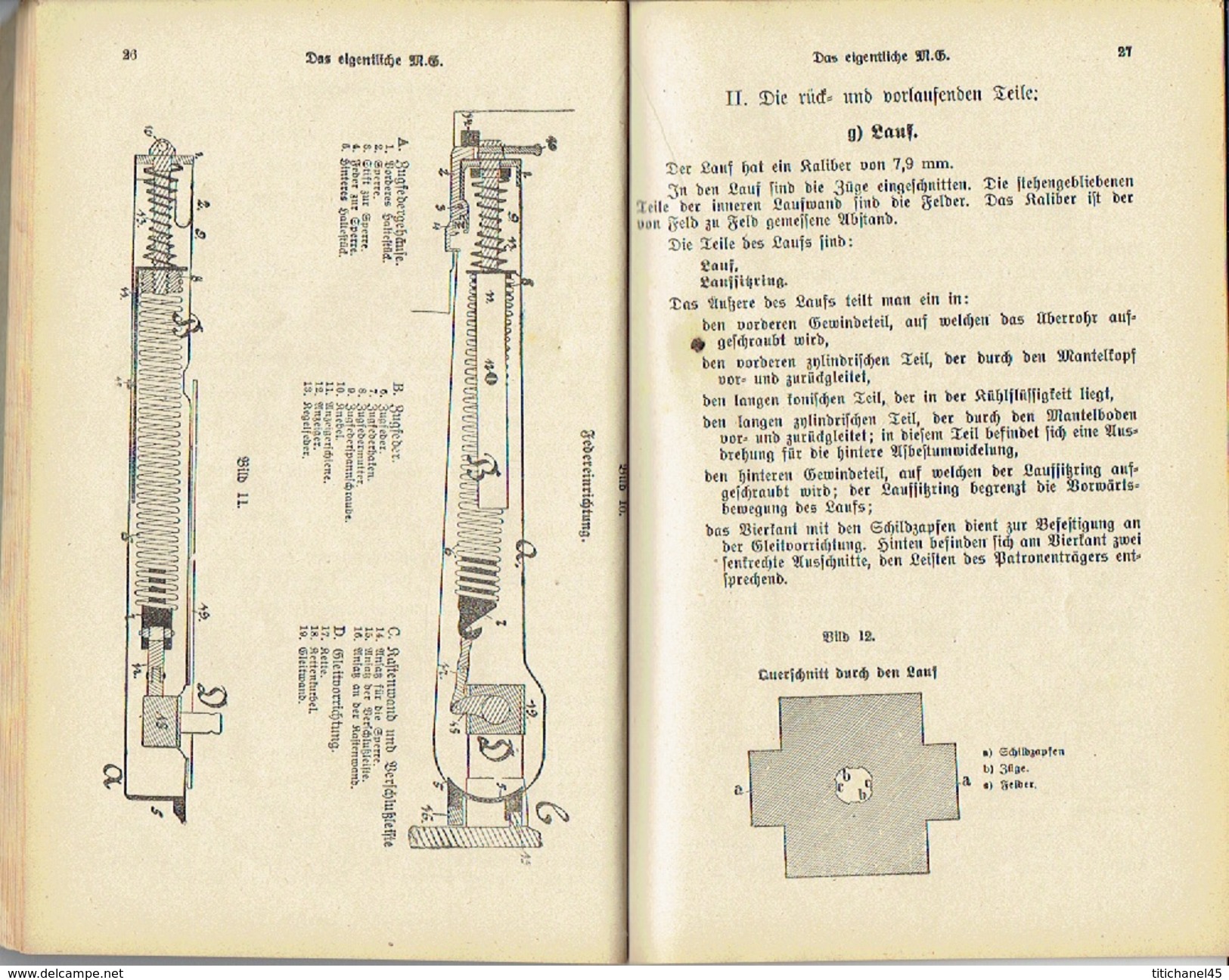 Rare livre sur LA MITRAILLEUSE MG 08/15 - MASCHINENGEWEHR 08/15 -  Berlin 1918 - Friedrich VON MERKASS
