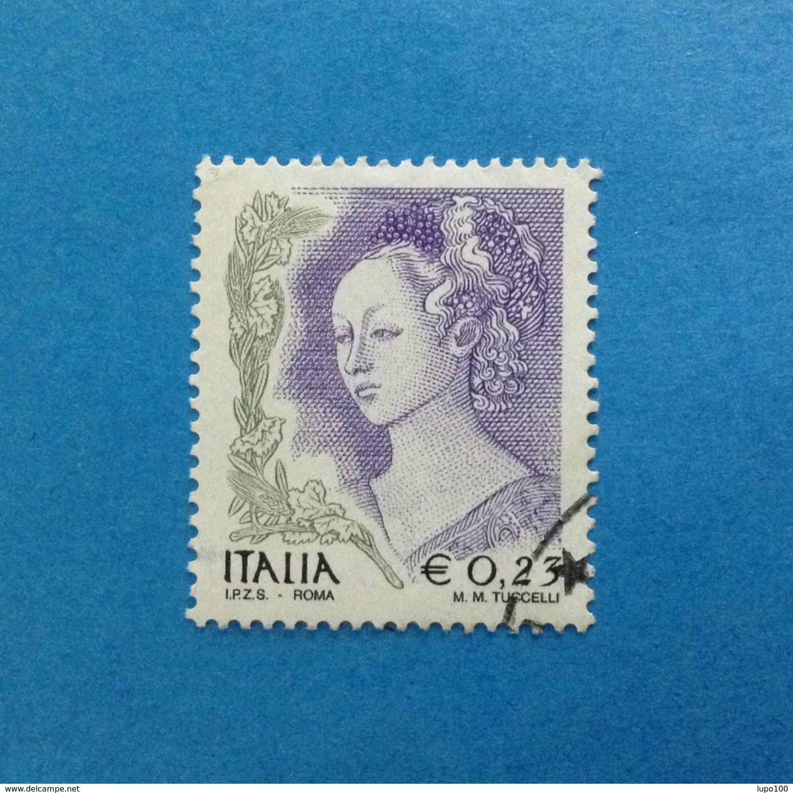 2002 ITALIA FRANCOBOLLO USATO STAMP USED DONNA NELL'ARTE 0,23 - 2001-10: Usati