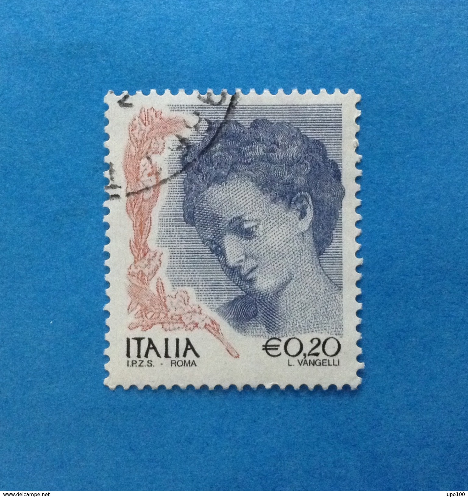 2002 ITALIA FRANCOBOLLO USATO STAMP USED - DONNA NELL'ARTE 0,20 - - 2001-10: Usati