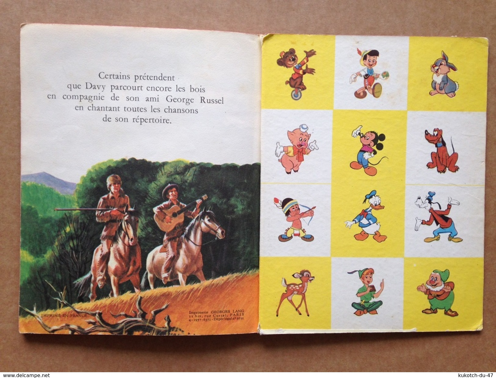 Disney Petit livret Davy Crockett (1957)