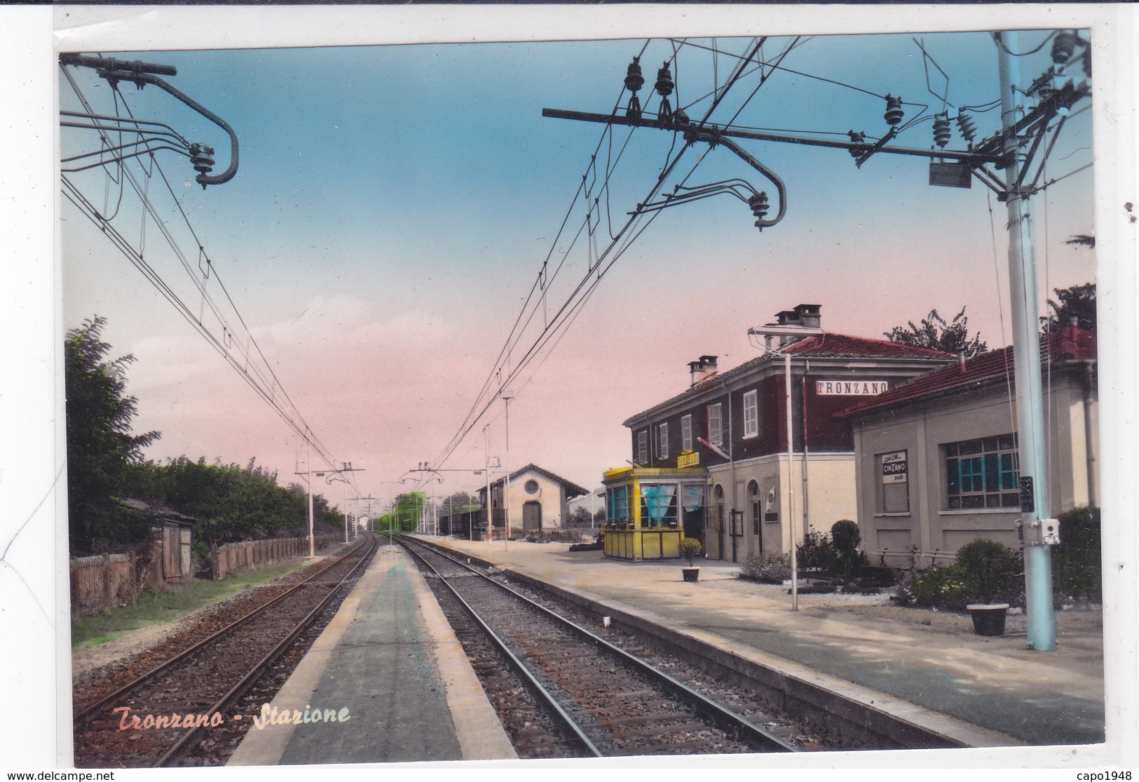 CARD TRONZANO   STAZIONE FERROVIARIA (VERCELLI)  -FG-N -2-  0882-26870 - Bahnhöfe Mit Zügen