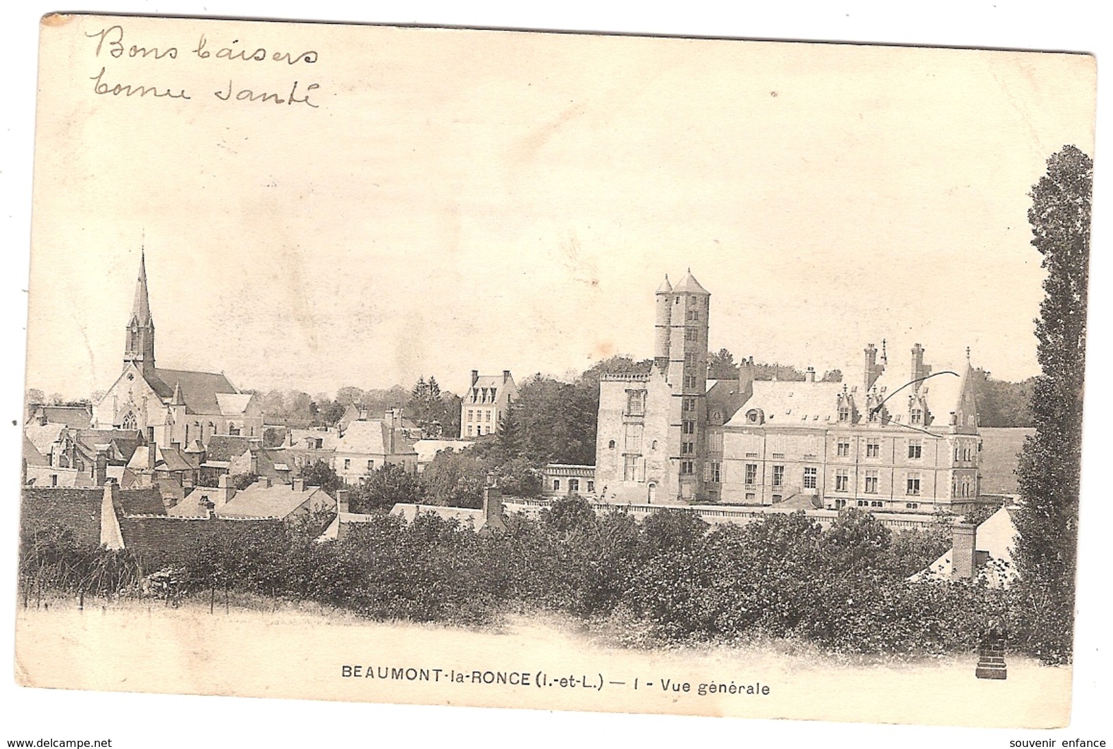 CPA Beaumont La Ronce Vue Générale 37 Indre Et Loire - Beaumont-la-Ronce