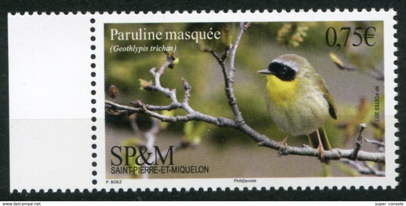 SAINT PIERRE   2017 .  Oiseau   Bird   Paruline Masquée - Unused Stamps